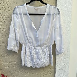 Guess Sheer White Blouse